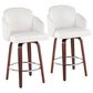 LumiSource Dahlia Swivel Counter Stool with Black Velvet Upholstery in Walnut and Chrome (Set of 2), , large