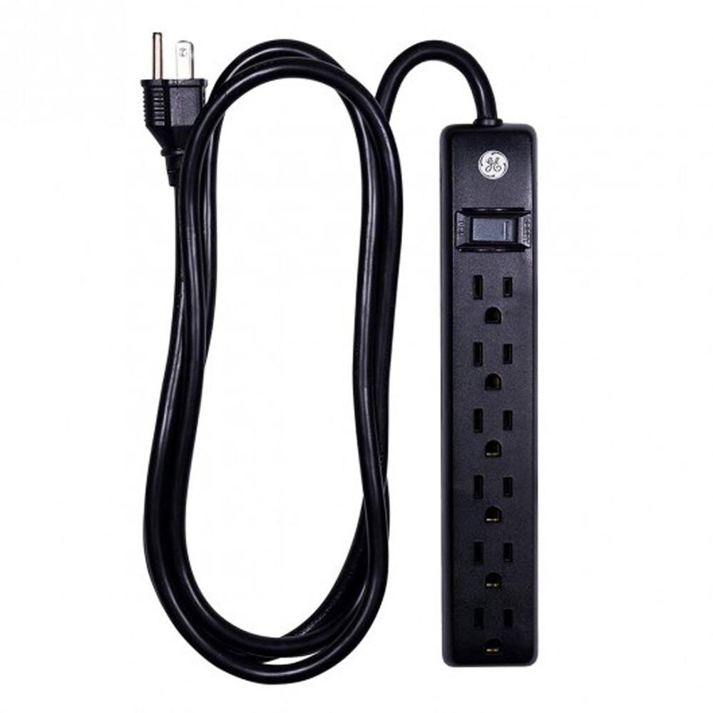GE 6-Outlet General Purpose Power Strip with 6ft. Cord in Black, , large