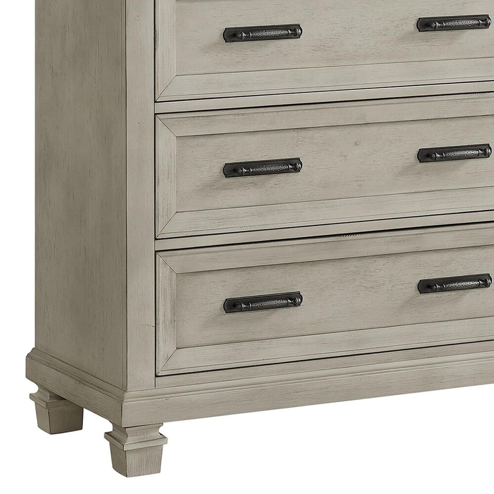 Mayberry Hill Farmington 5-Drawer Chest in Medium Brown and Washed Stone, , large
