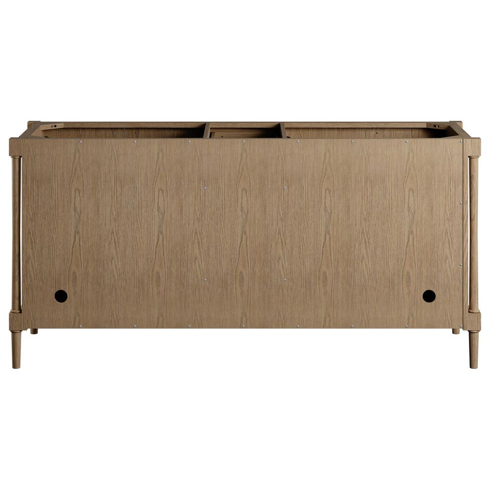 James Martin Kinnsden 72" Double Bathroom Vanity in Weathered Oak with 3 cm Victorian Silver Silestone Top and Rectangular Sinks, , large