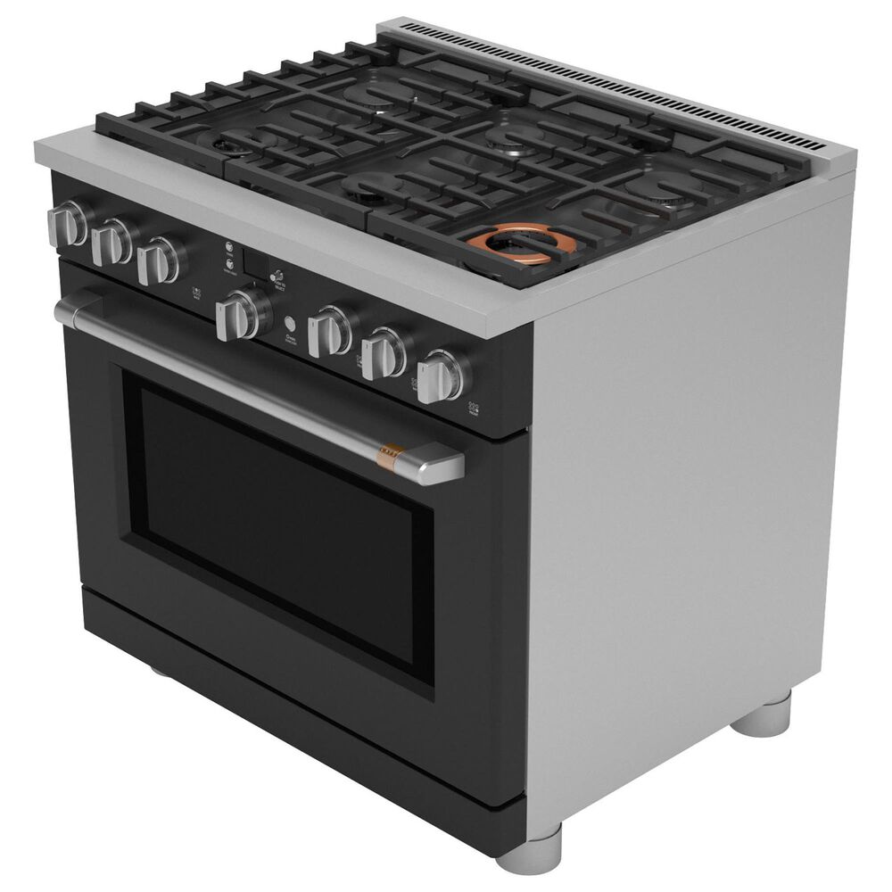 Cafe 6.2 Cu. Ft. Freestanding Natural Gas Range in Matte Black and Brushed Stainless, , large