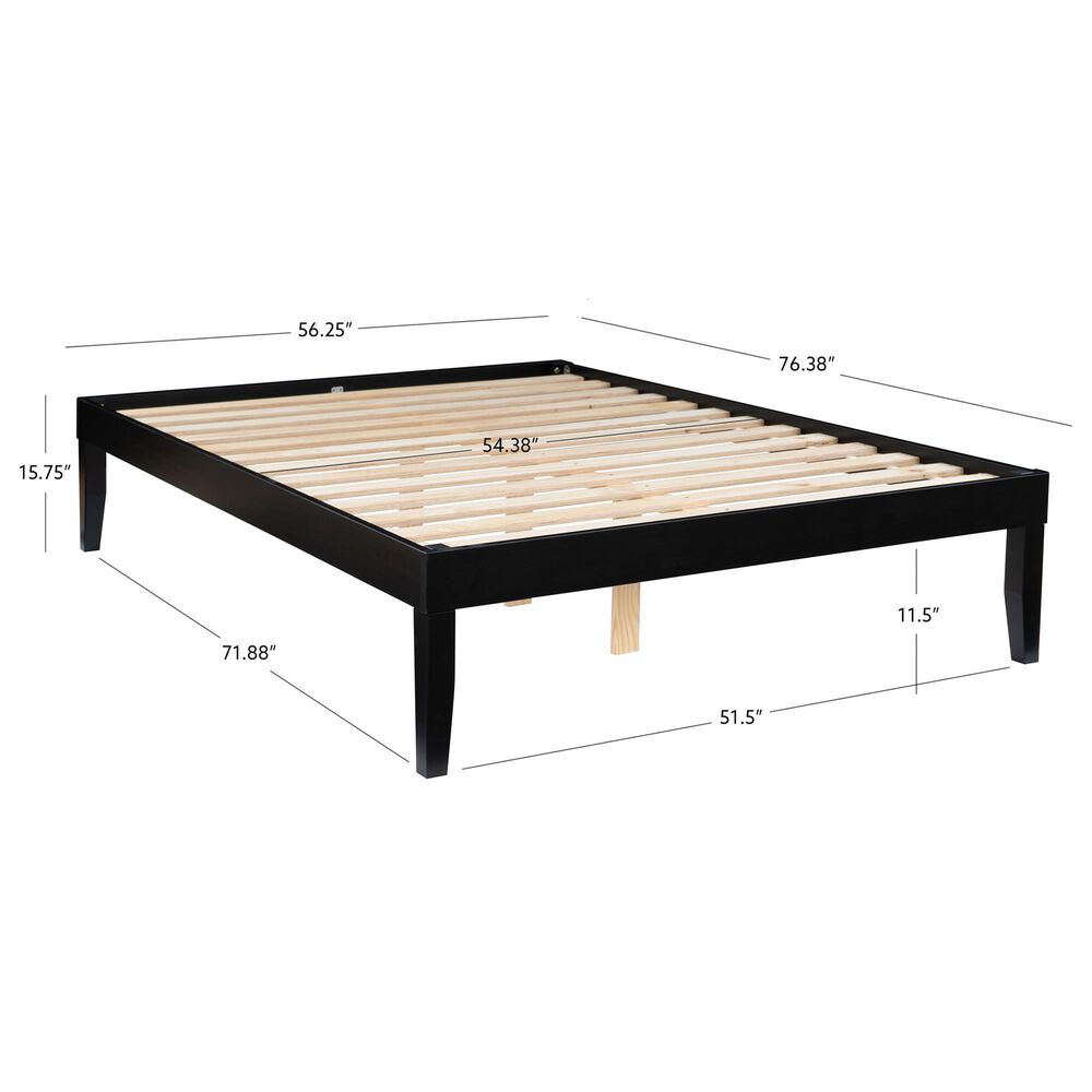 Linon Home Decor Polly Full Platform Bed in Bold Black, , large
