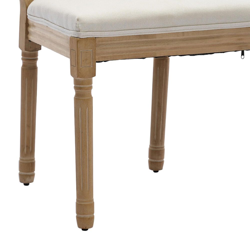 Hearth and Haven Upholstered Side Chair with Square Backrest in Beige (Set of 2), , large