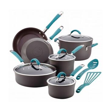 Rachael Ray Cucina Hard-Anodized Nonstick 12-Piece Cookware Set in Blue, , large