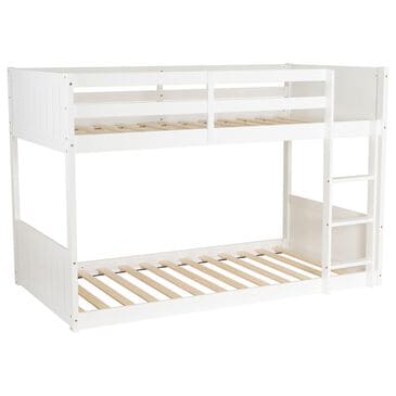 Linden Boulevard Dalton Low Profile Twin Bunk Bed in White, , large