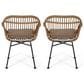 Hearth and Haven Rodney Outdoor Chair with Beige Cushion in Brown (Set of 2), , large