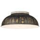 Golden Lighting Kinsley 2-Light Flush Mount with Antique Black Shade in Aged Galvanized Steel, , large
