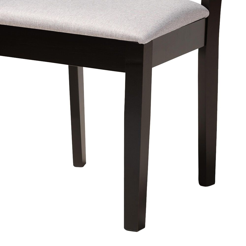 Baxton Studio Peter Side Chair with Grey Cushion in Dark Brown (Set of 4), , large