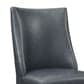 Linon Home Decor Adler Side Chair with Navy Faux Leather Cushion in Natural, , large