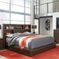 Riva Ridge Modern Loft King Bookcase Platform Bed in Brownstone, , large