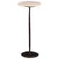 Home Trends & Design Detroit 10" Side Table with Hammered Base in Beige Travertine and Natural, , large