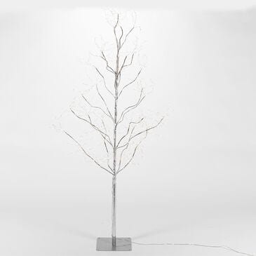 The Gerson Company 5" PVC Wrapped Christmas Tree with LED Lights in Silver, , large