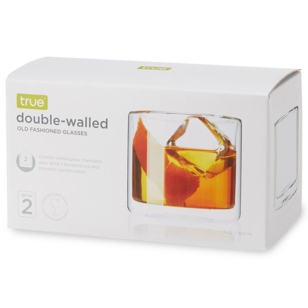 True Walled Old Fashioned Glasses in Clear &#40;Set of 2&#41;, , large