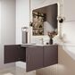Lexora Home Geneva 36" Single Bathroom Vanity in Dark Grey with 2 cm White Carrara Marble Top and Rectangular Sink, , large