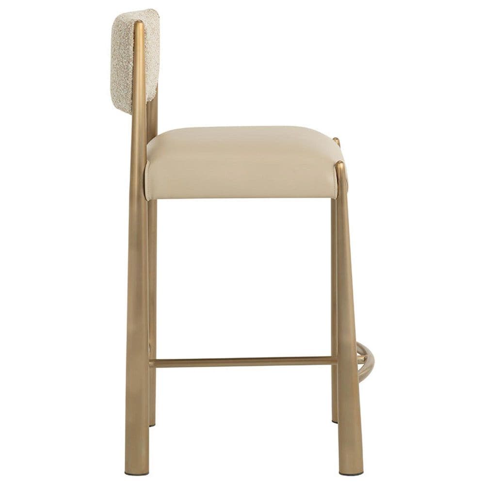 Club Collection By Sunpan Bayard Counter Stool in Napa Beige and Santa Cruz Oatmeal, , large