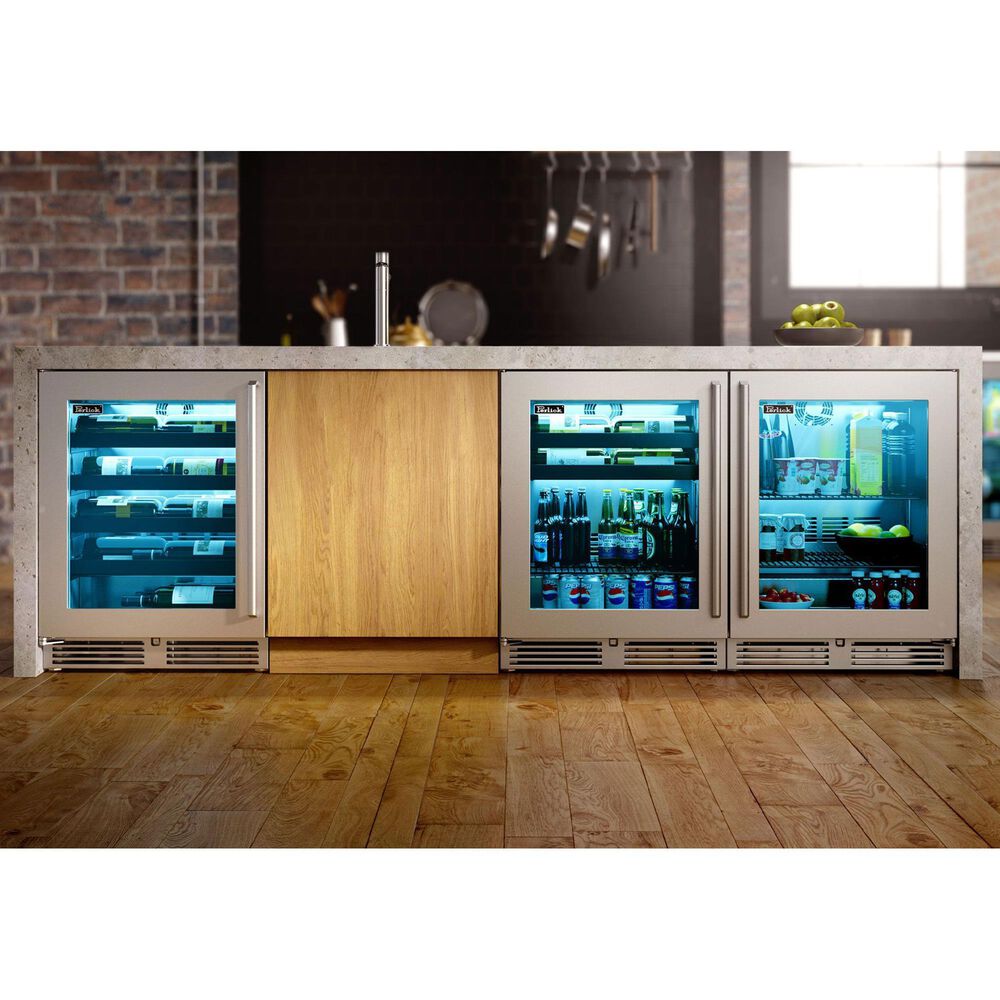 Perlick Signature Series 24&quot; Indoor Refrigerator with Left Hinge Glass Door in Stainless Steel, , large
