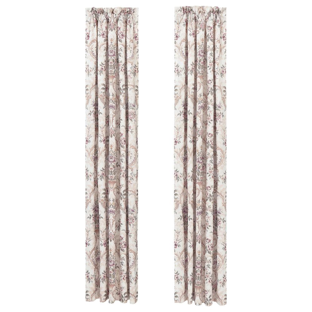 J. Queen New York Avant Garden 84" x 41" Window Panel Pair in Blush, Violet and Green, , large