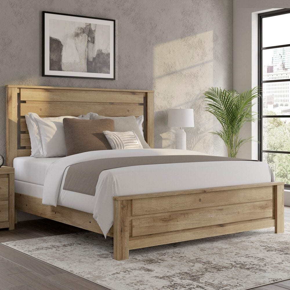 Ashley Brozmont King Panel Bed in Natural Brown, , large
