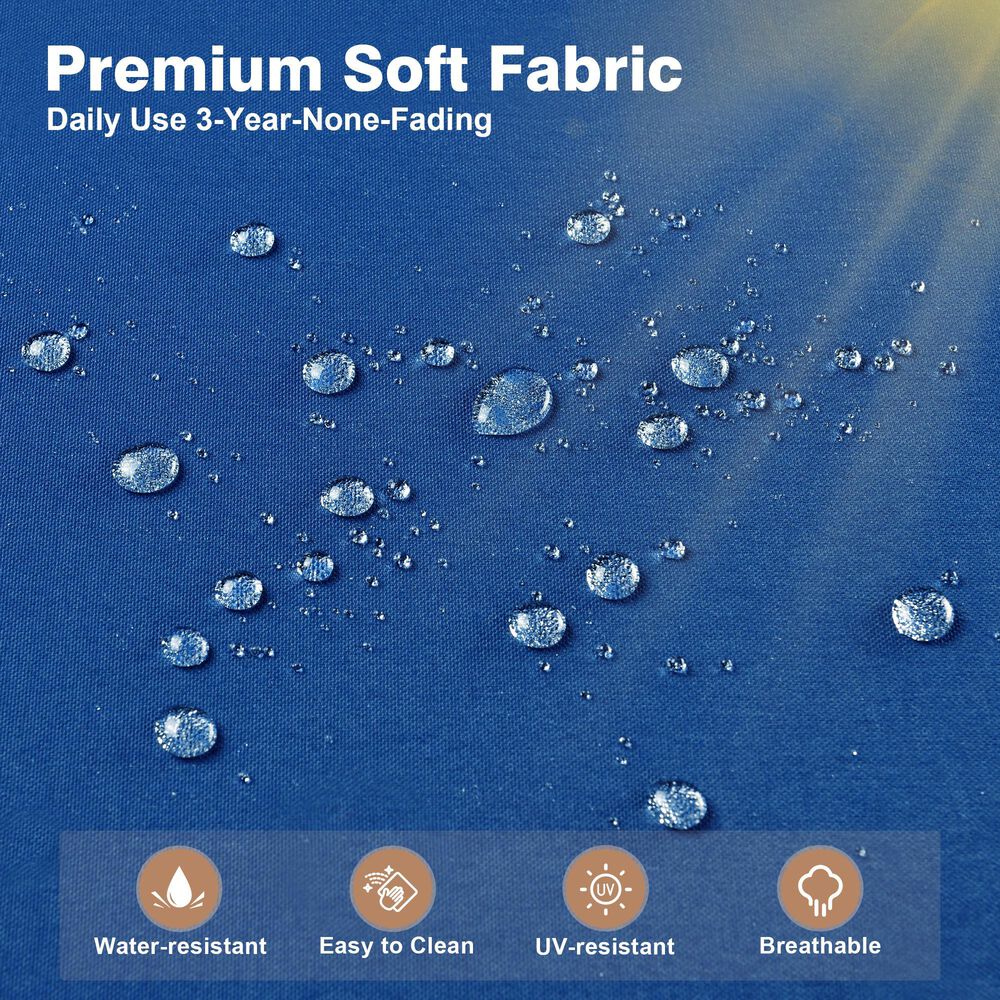 HOMLUX 7-Piece Patio Conversation Set with Two Ottomans in Navy Blue, , large