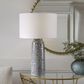 Uttermost Static Table Lamp in Black and White Glaze, , large