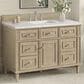 James Martin Vanities Lorelai 48" Single Vanity in Whitewashed Oak with 3 cm Arctic Fall Solid Surface Top, , large