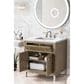 James Martin Vanities Chicago 30" Single Bathroom Vanity in Whitewashed Walnut with 3 cm Arctic Fall Solid Surface Top and Rectangular Sink, , large