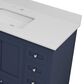 Lexora Home Dukes 84" Double Bathroom Vanity in Navy Blue with 2 cm White Cultured Marble Top and Rectangular Sinks, , large