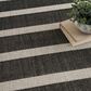 Nourison Positano POS03 Black and Ivory 9" x 12" Indoor/Outdoor Area Rug, , large
