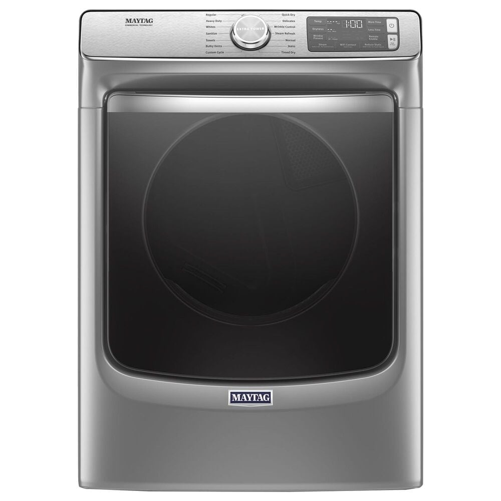Maytag 5 Cu. Ft. Front Load Washer and 7.3 Cu. Ft. Gas Dryer Laundry Pair with Pedestal in Metallic Slate, , large