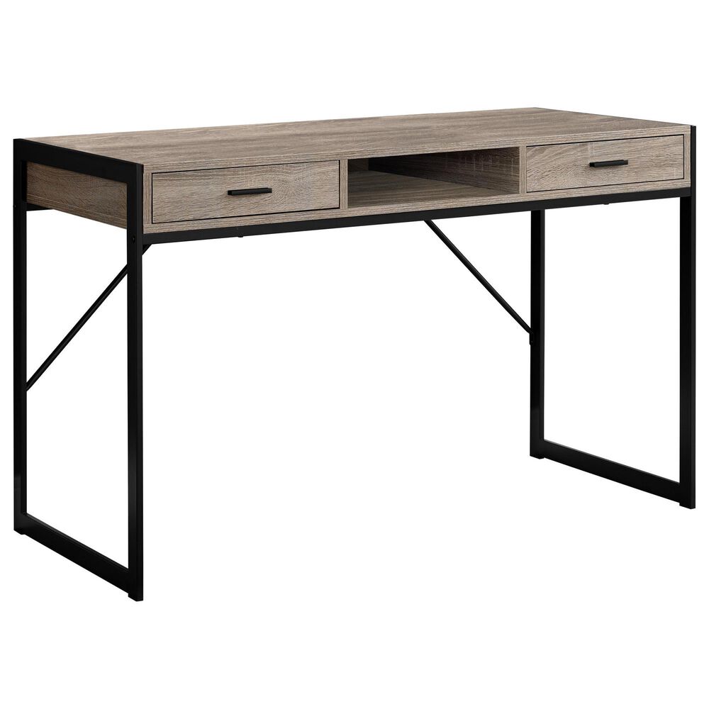 Monarch Specialties 48" Computer Desk in Dark Taupe and Metal, , large