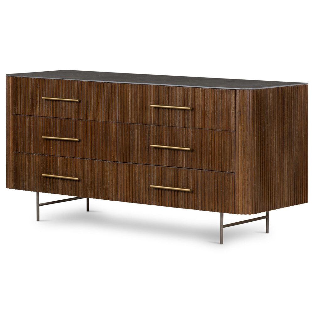Four Hands Fletcher 6 Drawer Dresser Only in Terra Brown Oak, , large