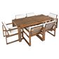 HOMLUX 7-Piece Patio Dining Set with 69" Rectangular Mocha Table and Umbrella Hole in Beige, , large