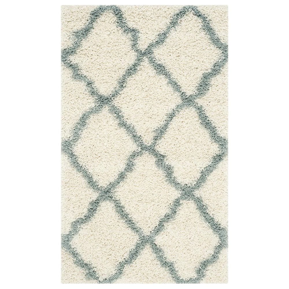 Safavieh Dallas Shag SGD257J-4 4" x 6" Ivory/Light Blue Area Rug, , large