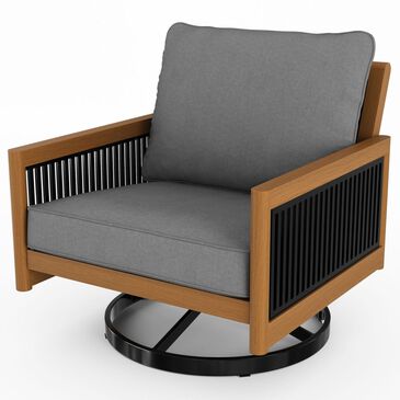 Clear Creek Collection Cove Outdoor Club Swivel Rocker Chair in Charcoal, , large