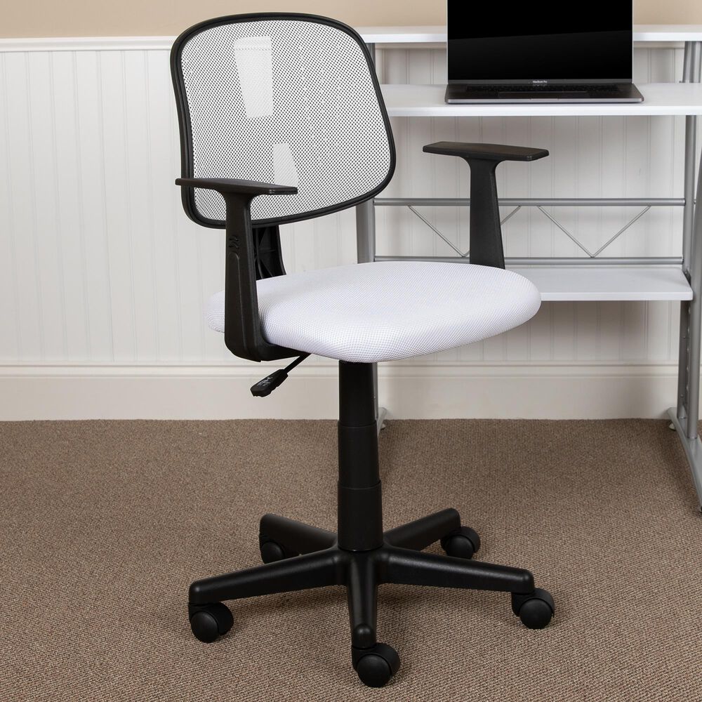 Flash Furniture Flash Fundamentals Swivel Task Chair in White, , large