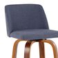 LumiSource Toriano Swivel Bar Stool with Blue Fabric Upholstery in Walnut and Chrome (Set of 2), , large