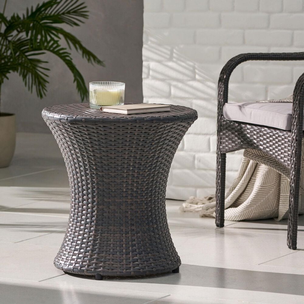 Hearth and Haven Kono Patio Accent Table in Grey, , large