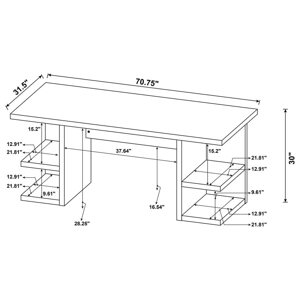 Coaster Alice Writing Desk in White, , large