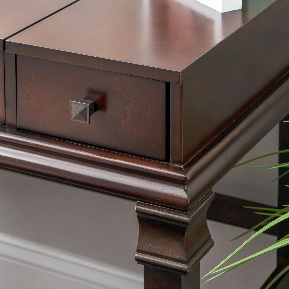 Linon Home Decor Angela Vanity with Stool in Walnut, , large