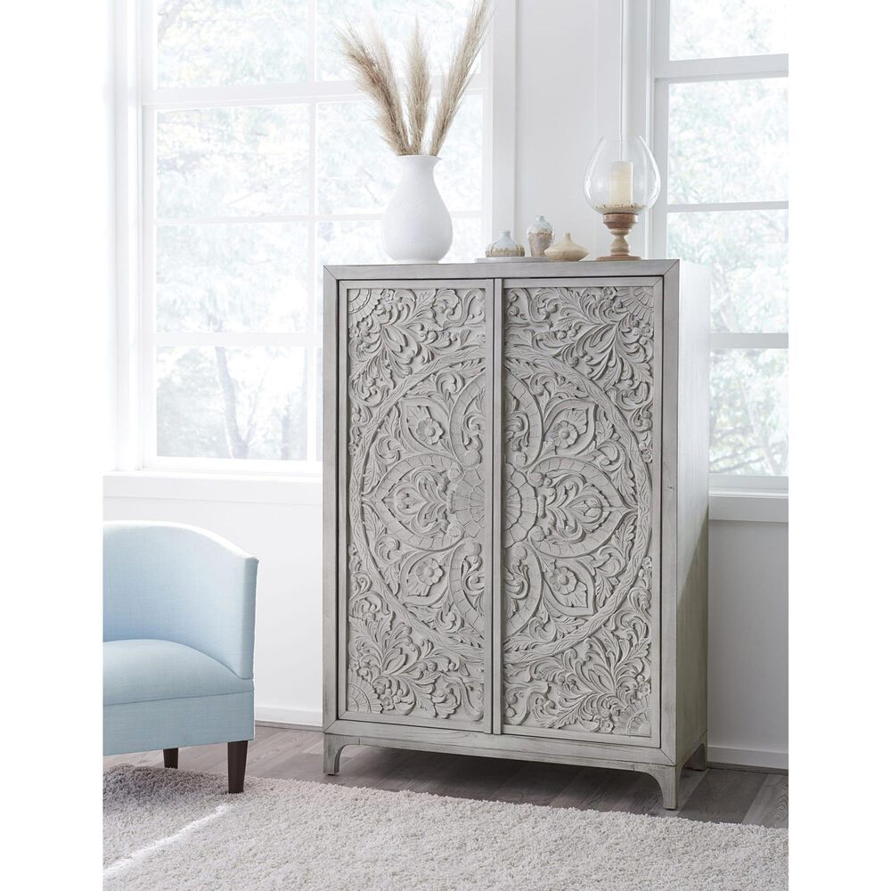 Urban Home Boho Chic Wardrobe Chest in Washed White, , large