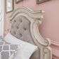 Ashley Realyn Twin Button Tufted Panel Bed in Chipped White, , large