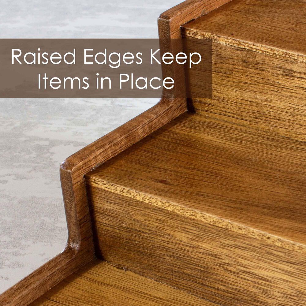 Totally Bamboo Acacia 3-Tier Expandable Spice Rack in Dark Brown, , large