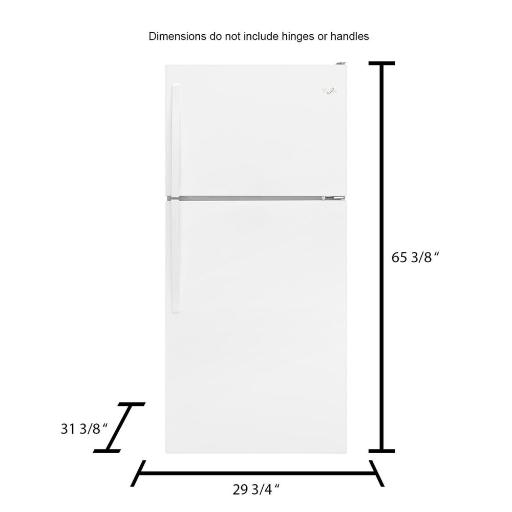 Whirlpool 18.2 Cu. Ft. Top Freezer Refrigerator with Ice Maker in White, , large