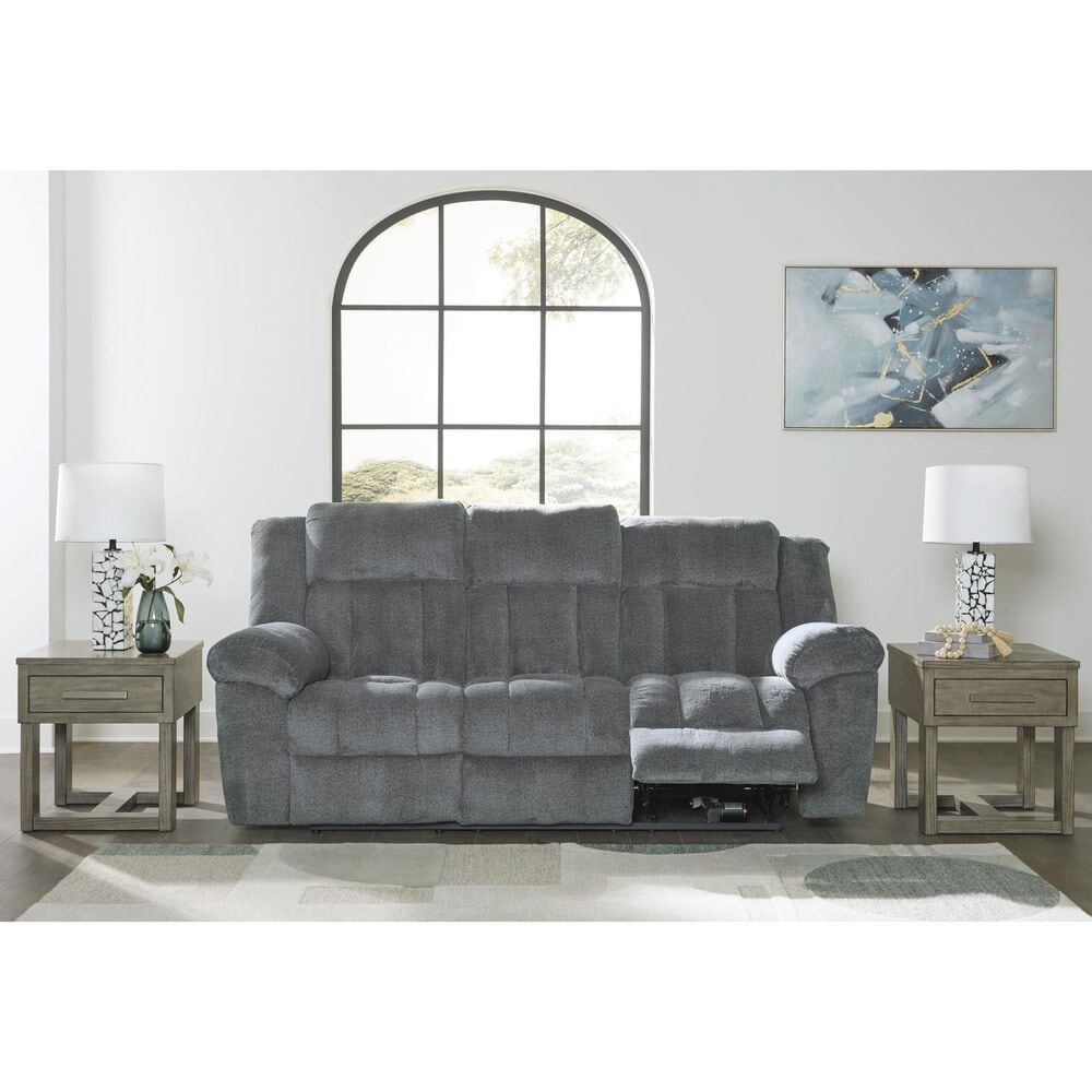 Ashley Tip-Off Power Reclining Sofa in Slate, , large