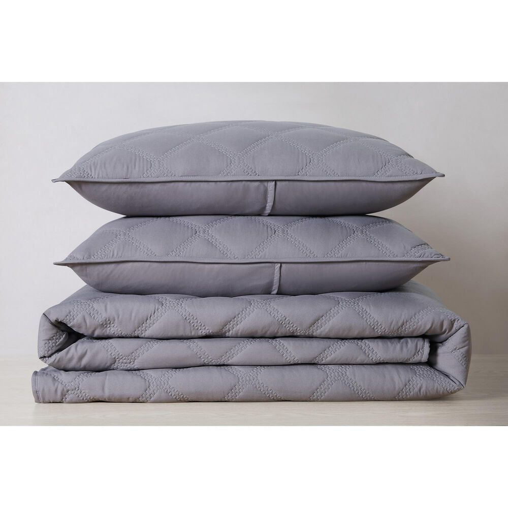 Pem America Truly Soft Everyday 2-Piece Twin XL Quilt Set in Grey, , large