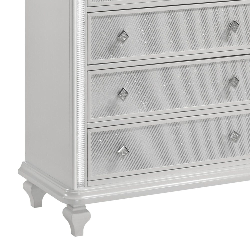 New Heritage Design Stardust 5-Drawer Chest in White, , large
