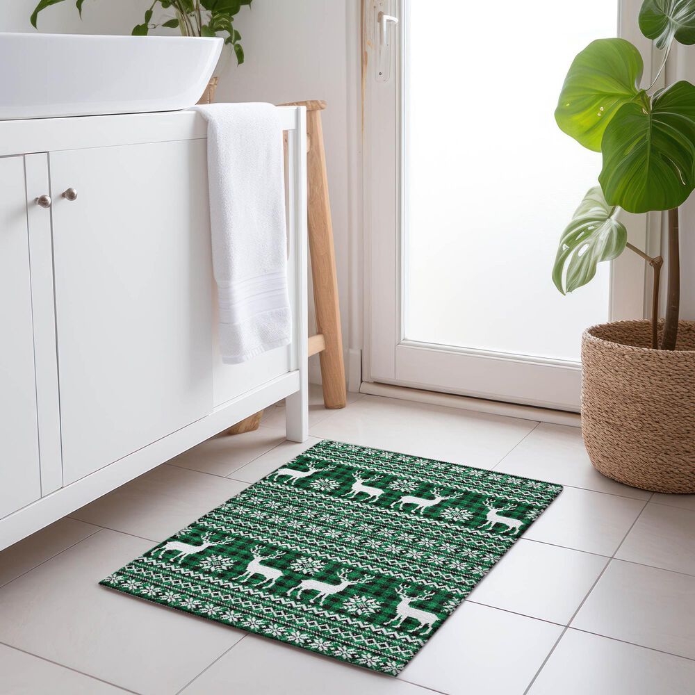 Dalyn Rug Company Wonderland WN28 1&#39;8&quot; x 2&#39;6&quot; Green Indoor/Outdoor Area Rug, , large