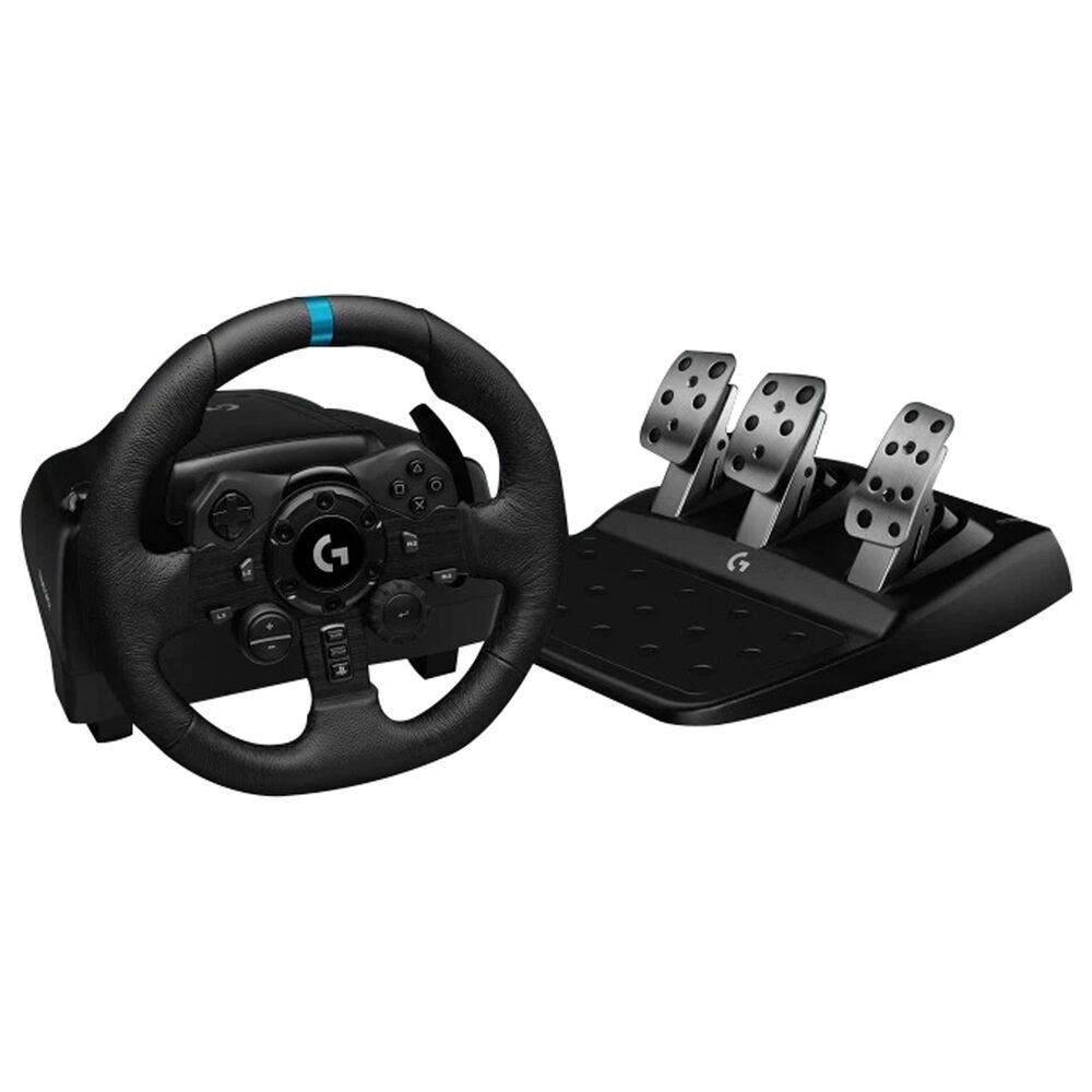 Logitech G923 Racing Wheel and Pedals in Black - PlayStation 4 - Works with Gran Turismo 7, , large