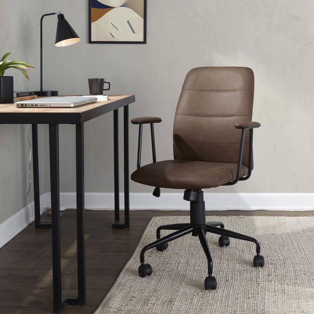 Lumisource Fredrick Office Chair with Espresso Cushion in Black, , large
