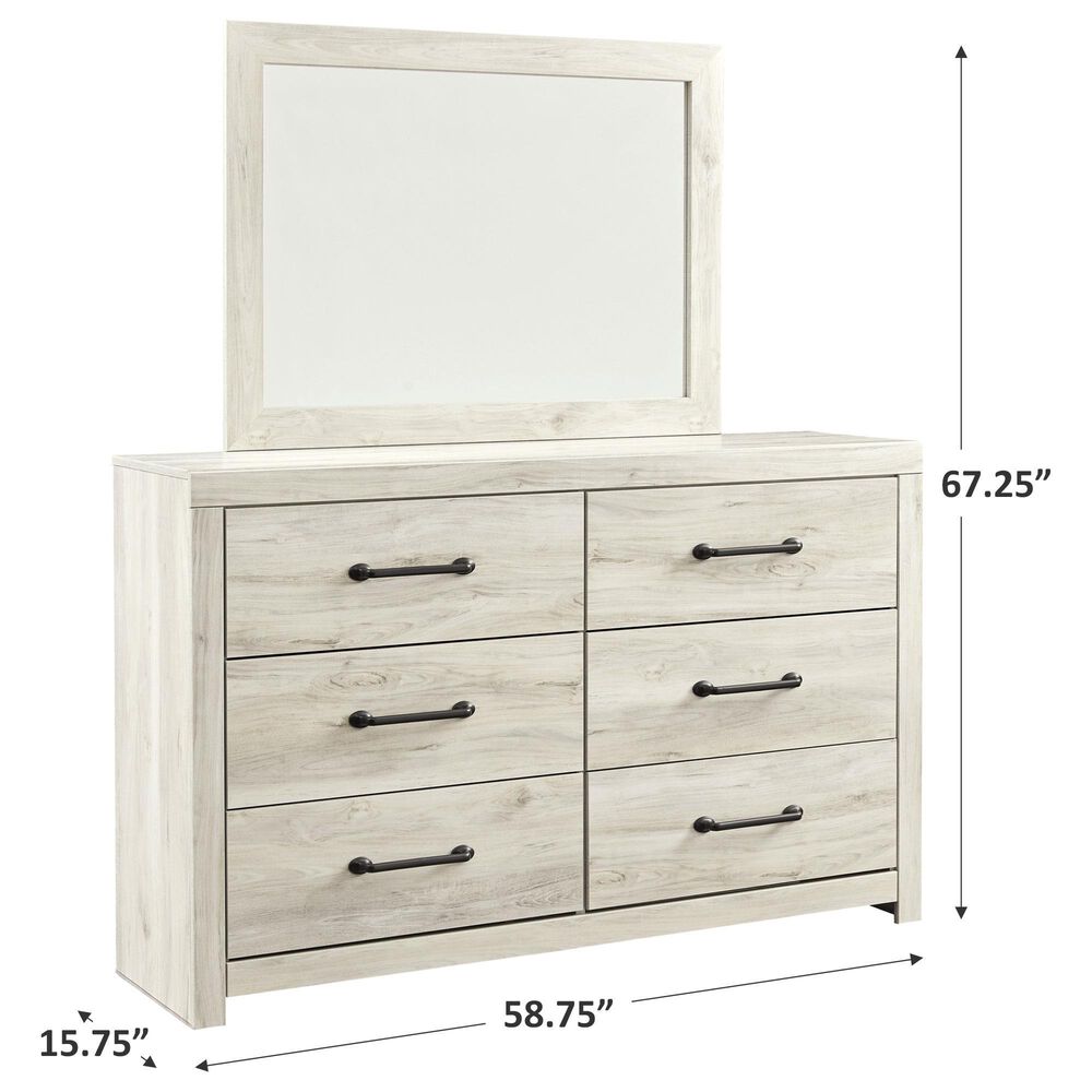 Ashley Cambeck Dresser and Mirror in Whitewash, , large